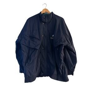 Gary Player Black Knight Men's Golf‎ Windbreaker Jacket Size L Blue Multi Pocket